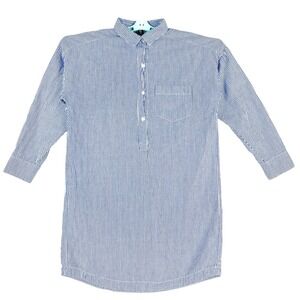 H&M Divided Women's Pull-over Striped Long Shirt Dress Blue/White Cotton Size 4